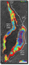 Load image into Gallery viewer, East Blue, West Blue, & Shilliday lakes print map