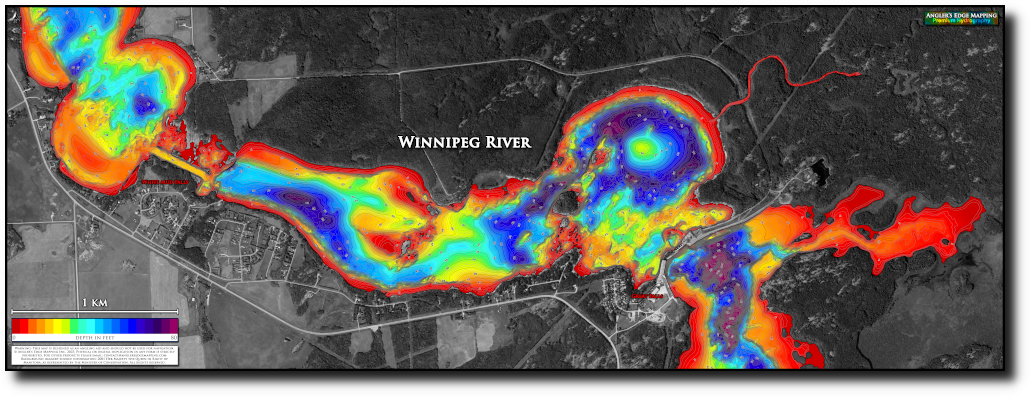Great Falls to White Mud Falls (Winnipeg River) print map