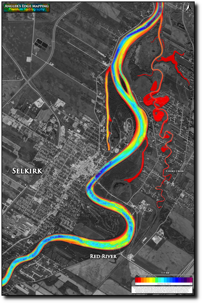 Red River, Selkirk print map