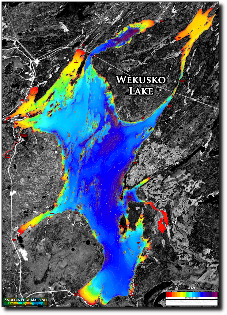 Wekusko Lake print map
