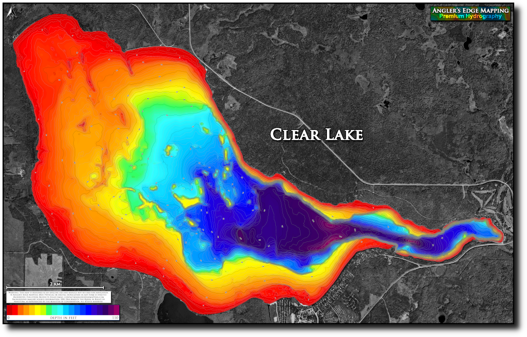 Clear Lake Lake print map