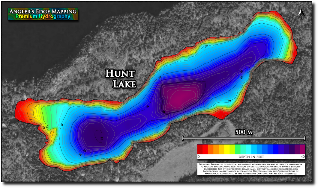 Hunt Lake Print Map
