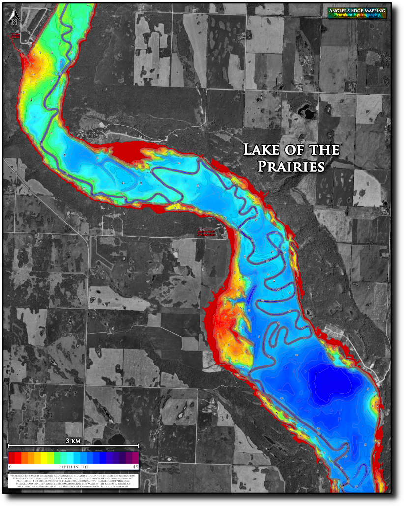Lake of the Prairies - Central print map