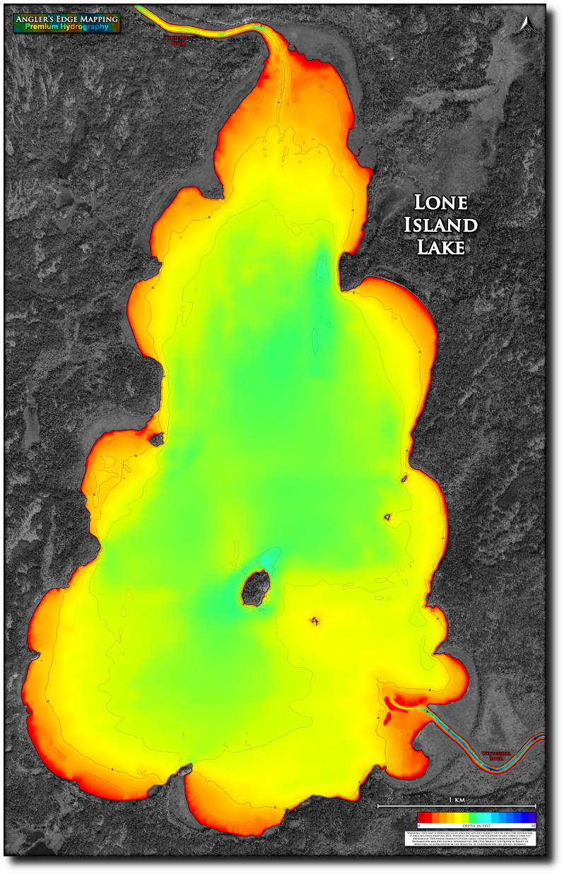 Lone Island Lake print map