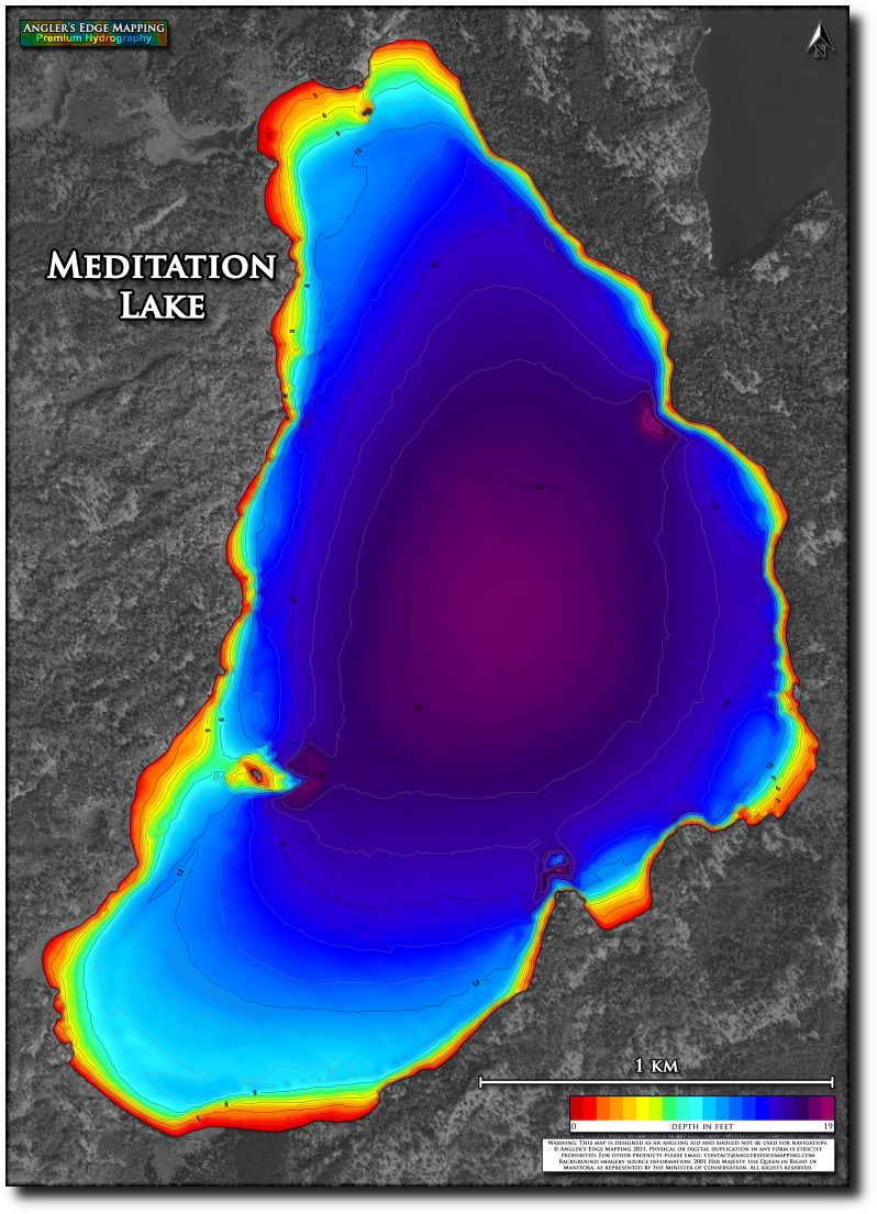 Meditation Lake print map