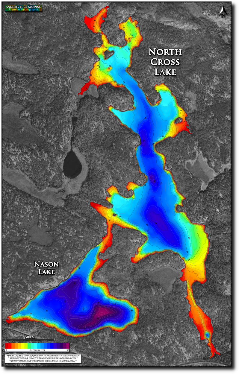 North Cross Lake print map