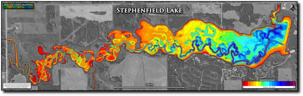 Stephenfield Lake print map