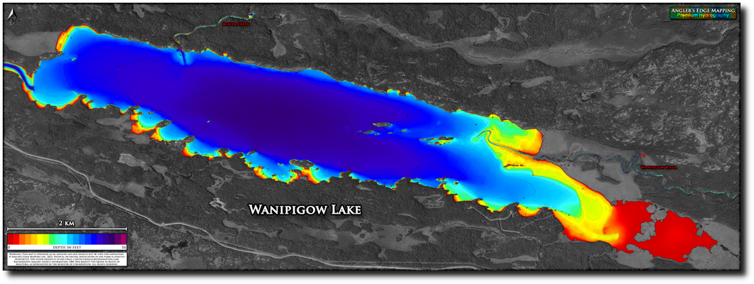 Wanipigow Lake print map